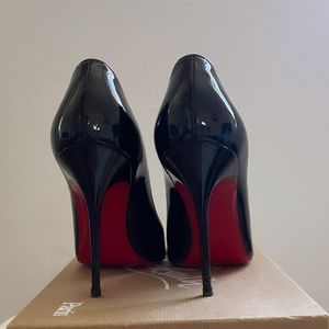 Christian Louboutin Pigalle 10cm Black Patent calf Leather heels Euro 38